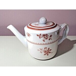 Vintage Spode Gloucester Red Teapot Fine Stone Copeland England Y8376 6 Cup